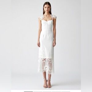 JW PEI Orchid Embroidered Corset Dress - White